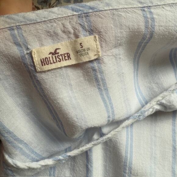 Hollister Womens Cropped Flowy Preppy Top Size S Bell Sleeves Striped Boho - Picture 8 of 8